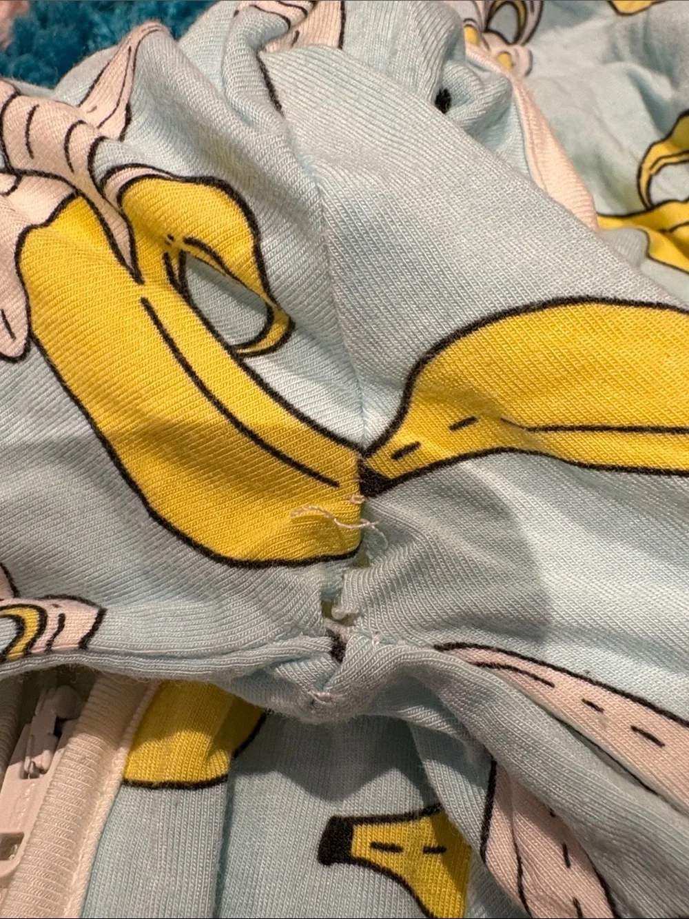 Little Sleepies Light Blue Banana-Print Zip Footed One-Piece